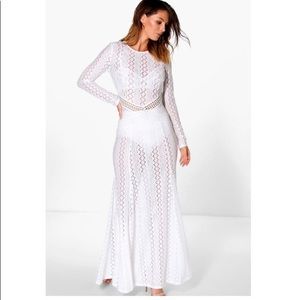 Boutique Danerys Lace Open Back Maxi Dress